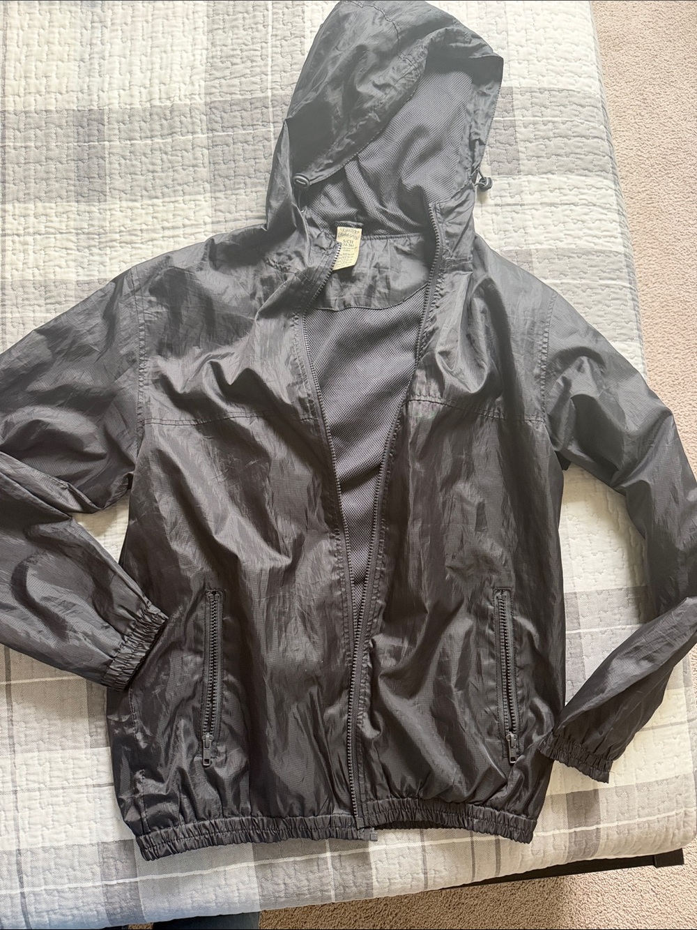 Lightweight Black Hooded Rain Jacket